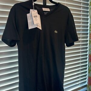 Lacoste NWT Men's Black V-Neck T-Shirt